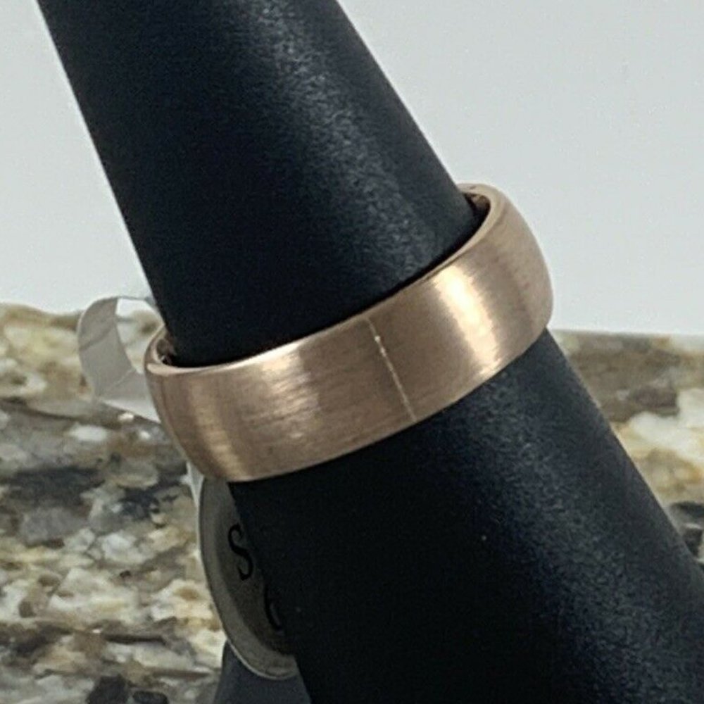 Womens 6mm Rose Gold Tone Tungsten Band Size 6.5